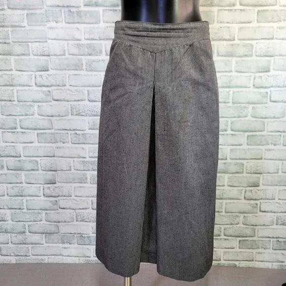 Vintage Ralph Creation W.Germany Skirt Set‎ Gray Pinstripe Belted Peplum Blouse - Picture 7 of 13